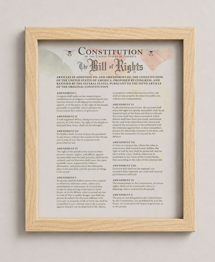 Constitution of the USA &amp; Bill of Rights Patriotic Wall Art