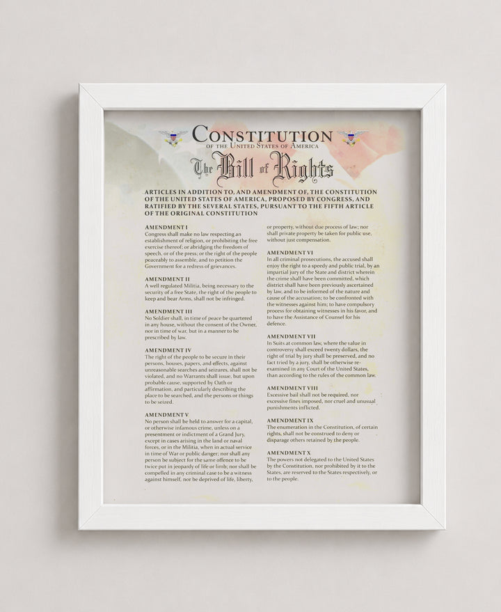 Constitution of the USA &amp; Bill of Rights Patriotic Wall Art