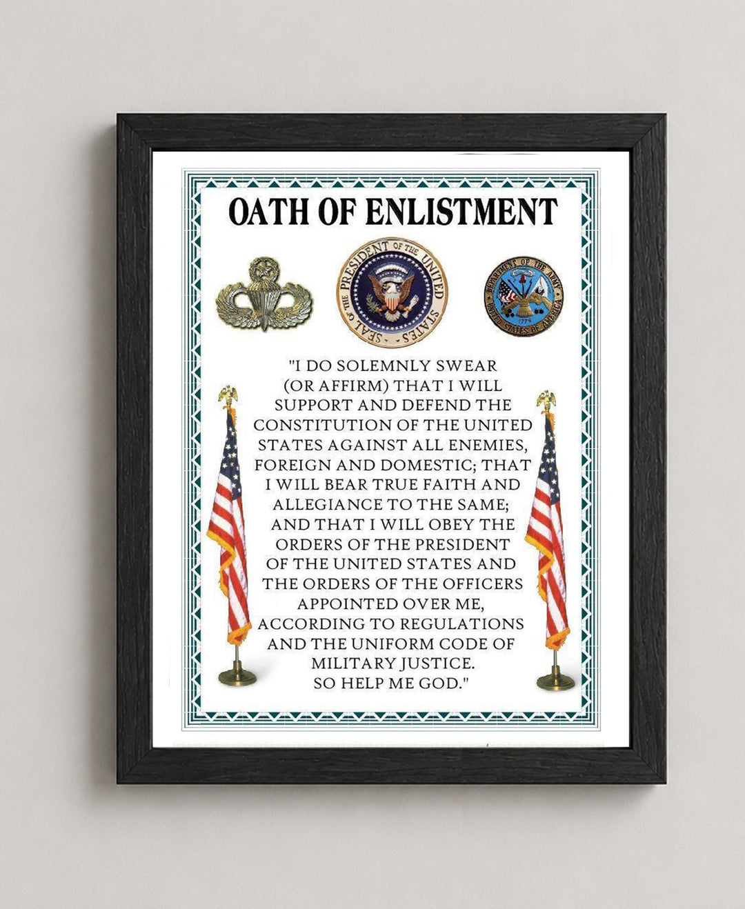 Oath of Enlistment Patriotic Wall Art