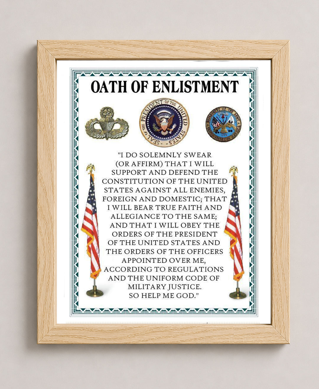 Oath of Enlistment Patriotic Wall Art