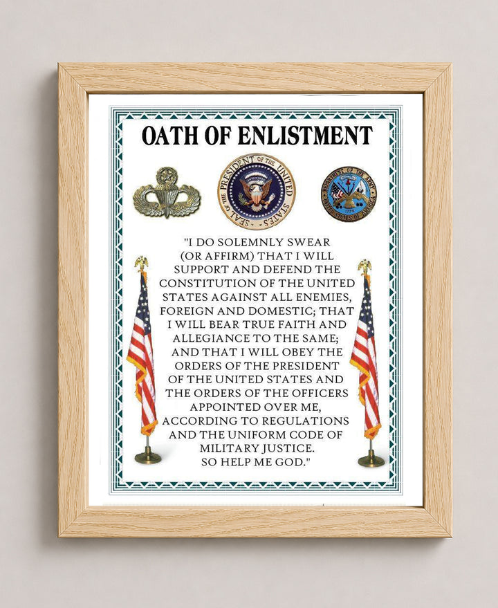 Oath of Enlistment Patriotic Wall Art