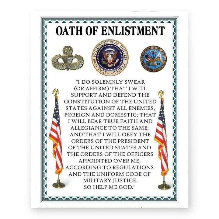 Oath of Enlistment Patriotic Wall Art