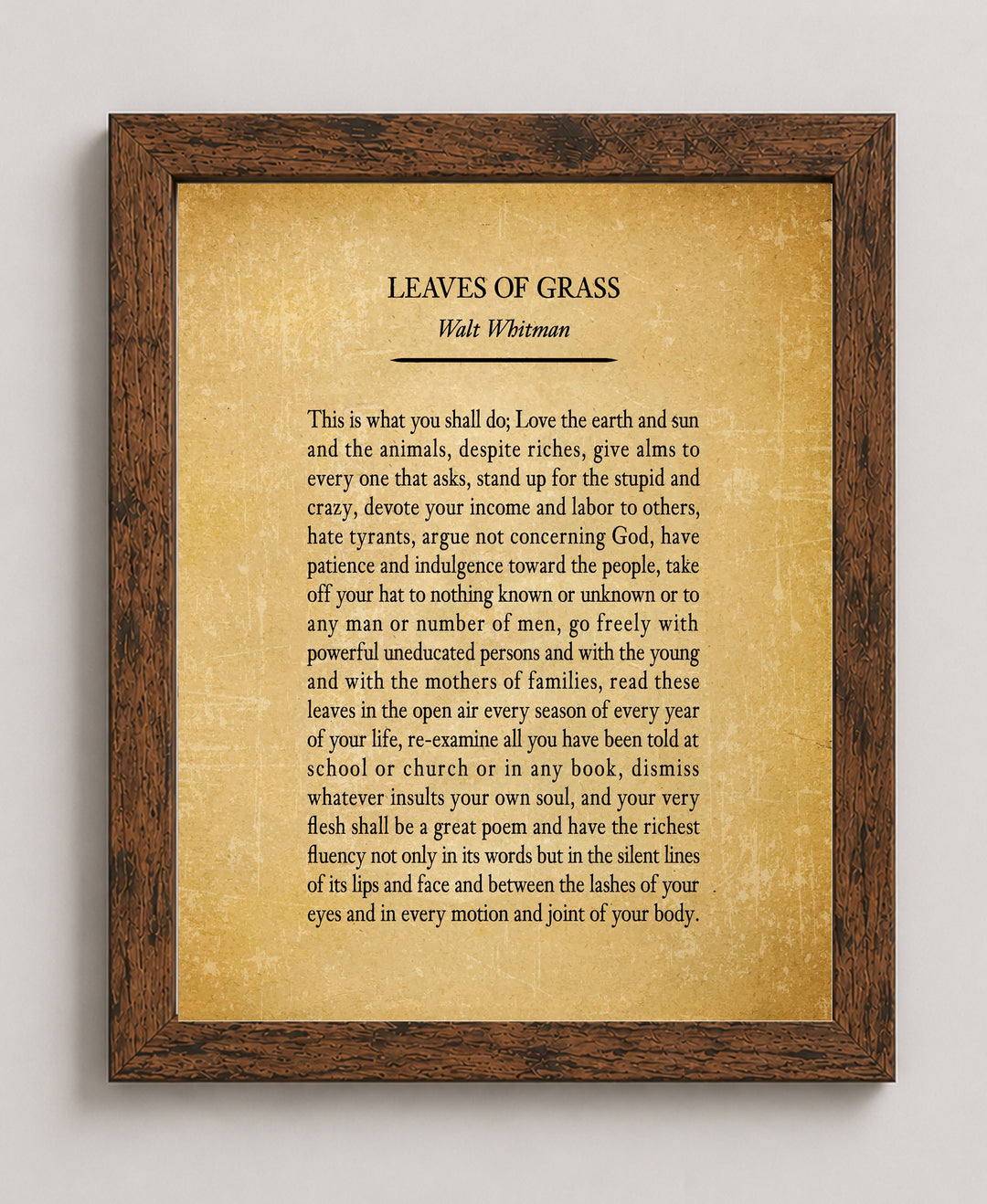 Walt Whitman Leaves Of Grass Poem Inspirational Wall Art