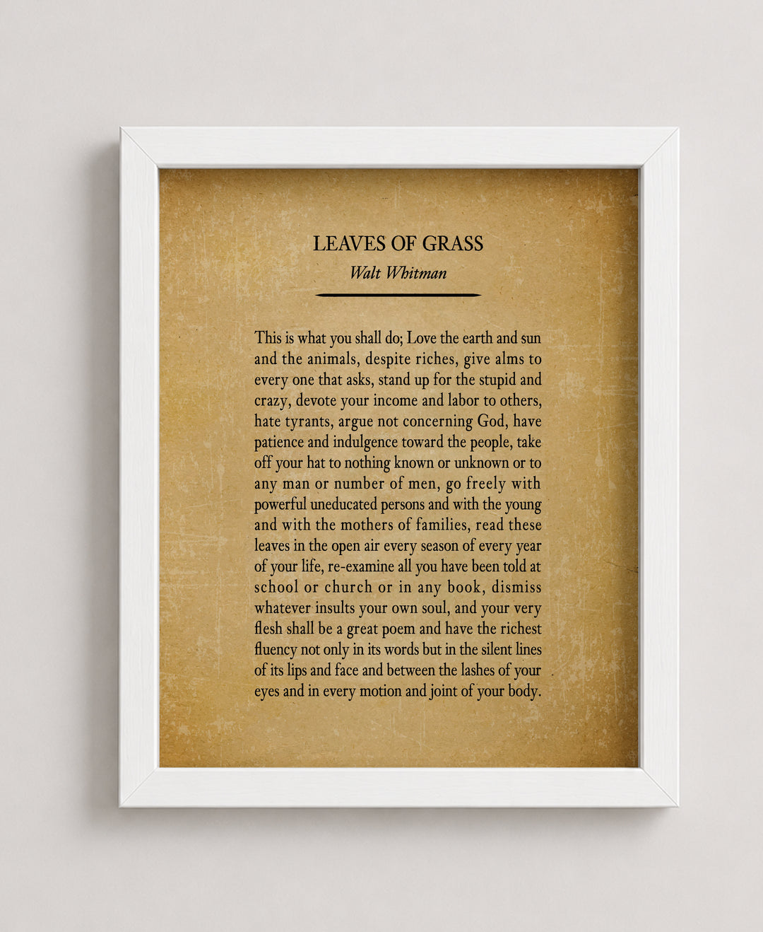 Walt Whitman Leaves Of Grass Poem Inspirational Wall Art