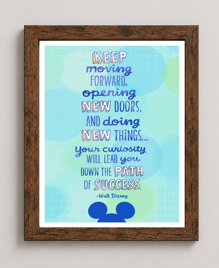 Keep Moving Forward Poster for Home Office or Motivational Wall Art