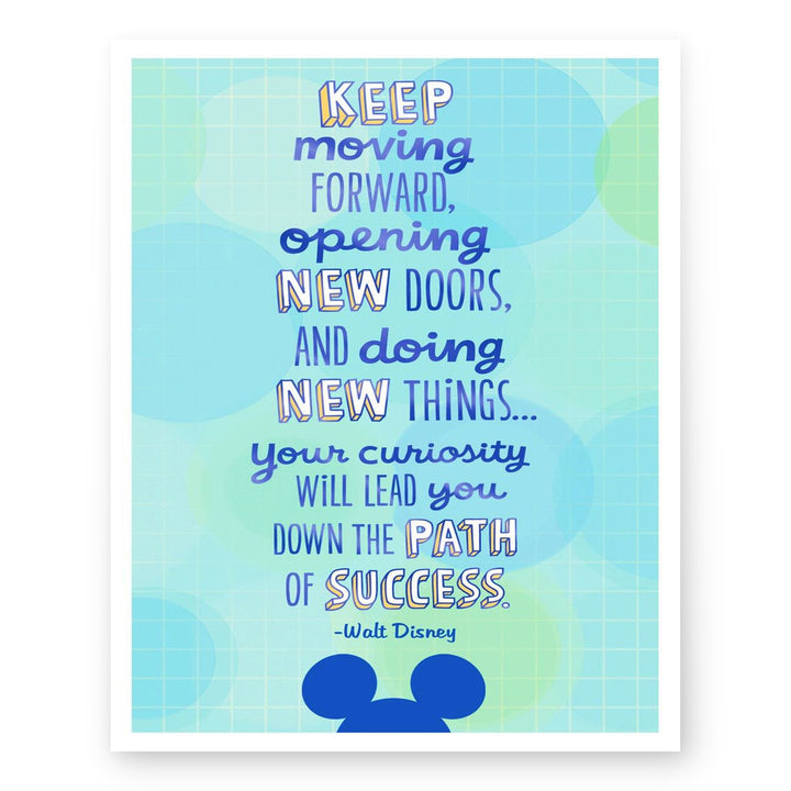Keep Moving Forward Poster for Home Office or Motivational Wall Art
