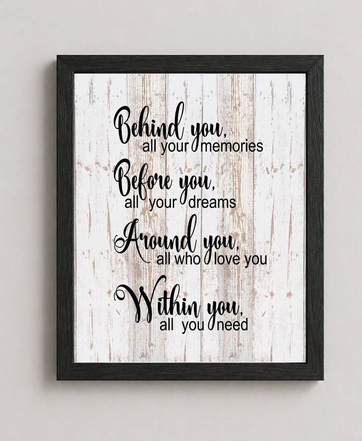 Behind Before Within You Inspirational Wall Art