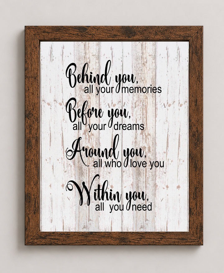 Behind Before Within You Inspirational Wall Art