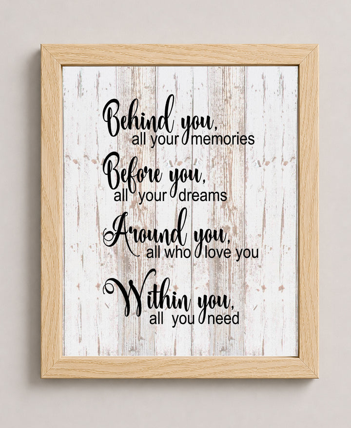 Behind Before Within You Inspirational Wall Art