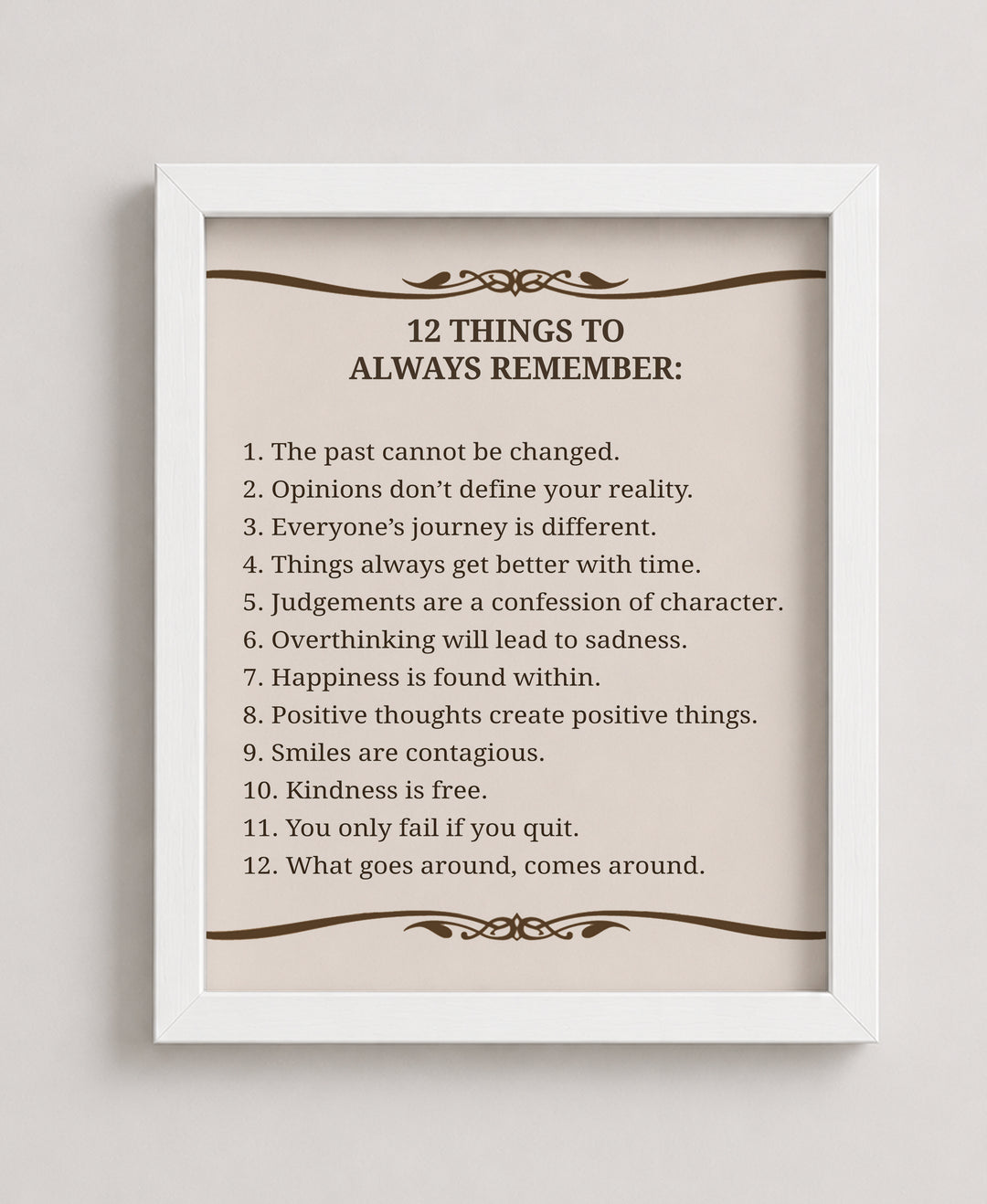 12 Things To Always Remember Inspirational Wall Art