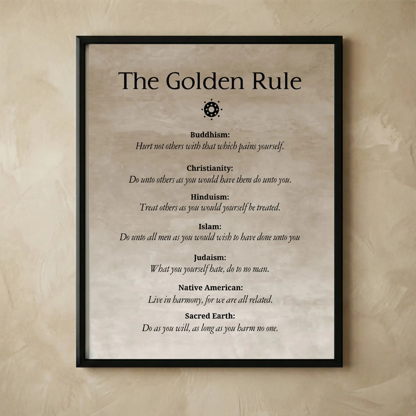 Golden Rule religious inspirational wall art