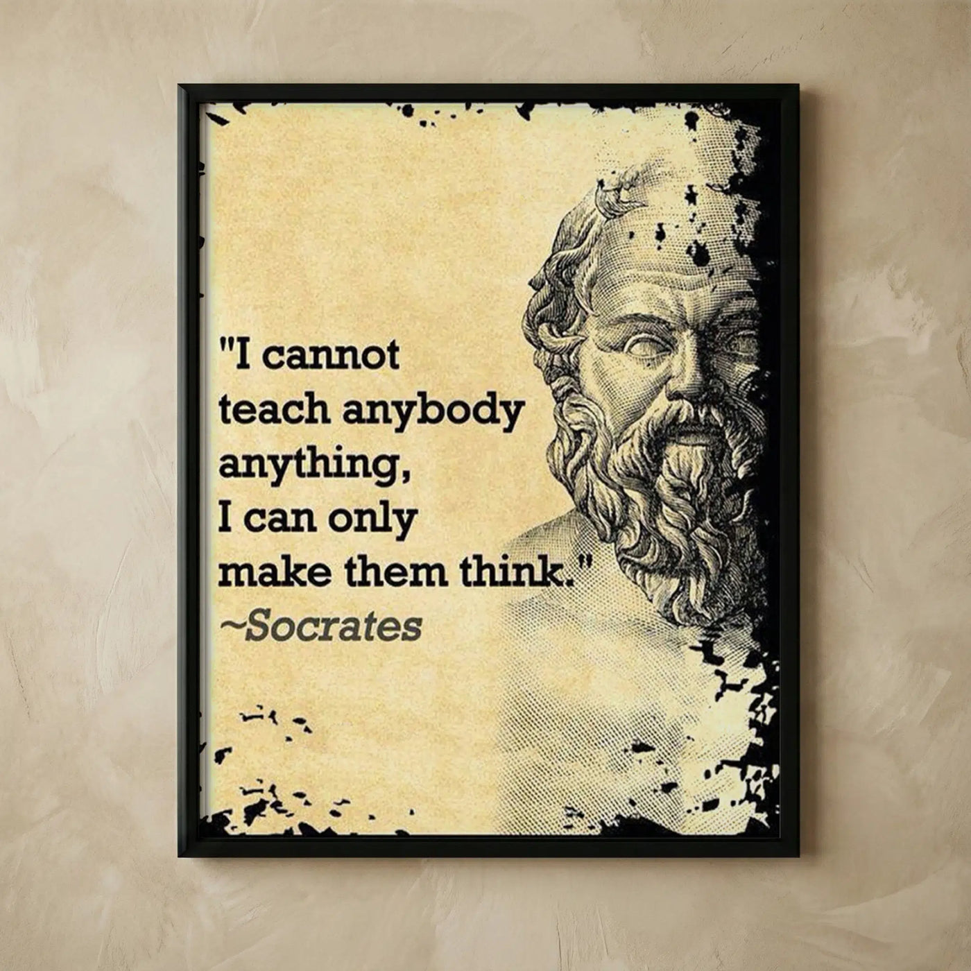 Socrates motivational quote wall art print