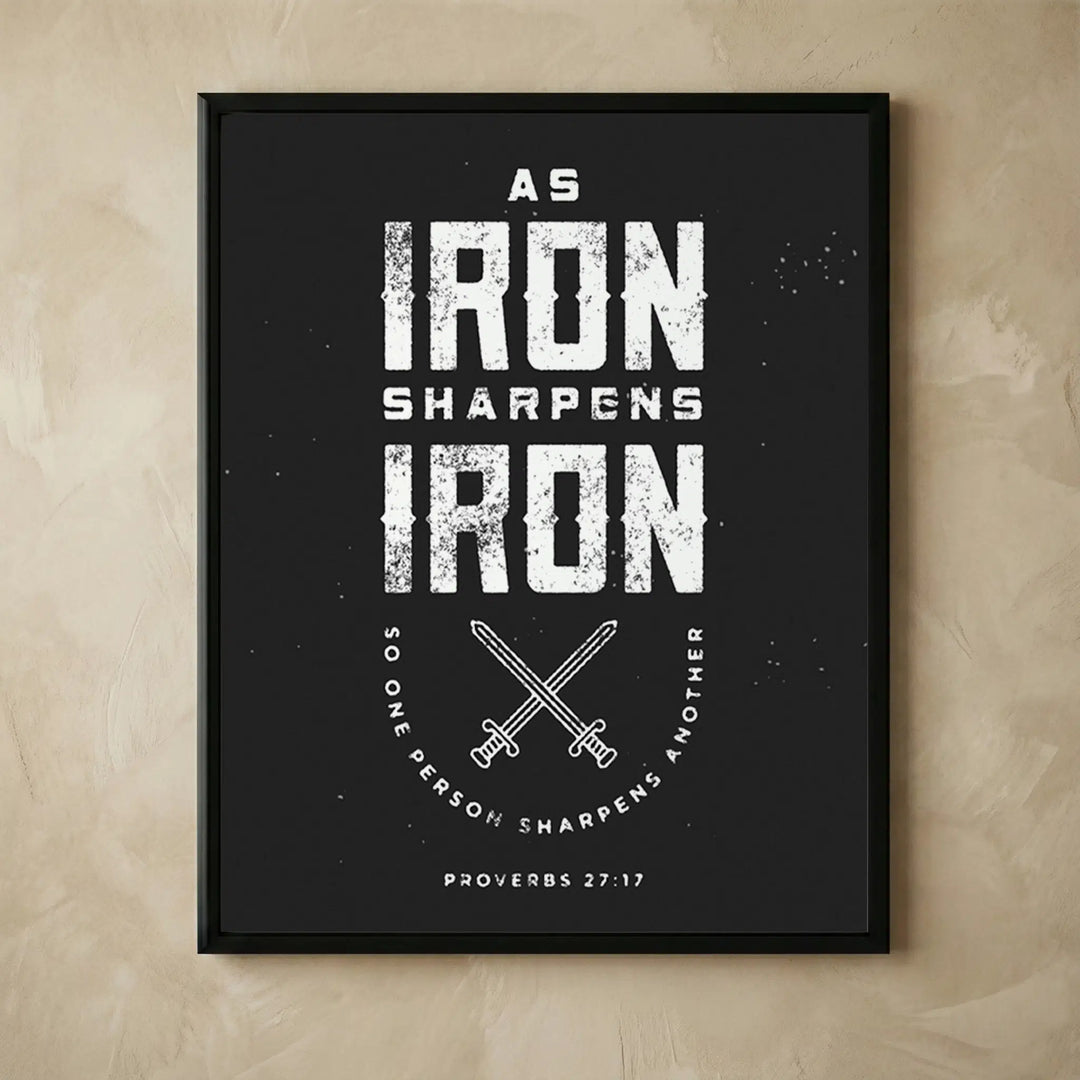 Iron Sharpens Iron rustic Christian wall art