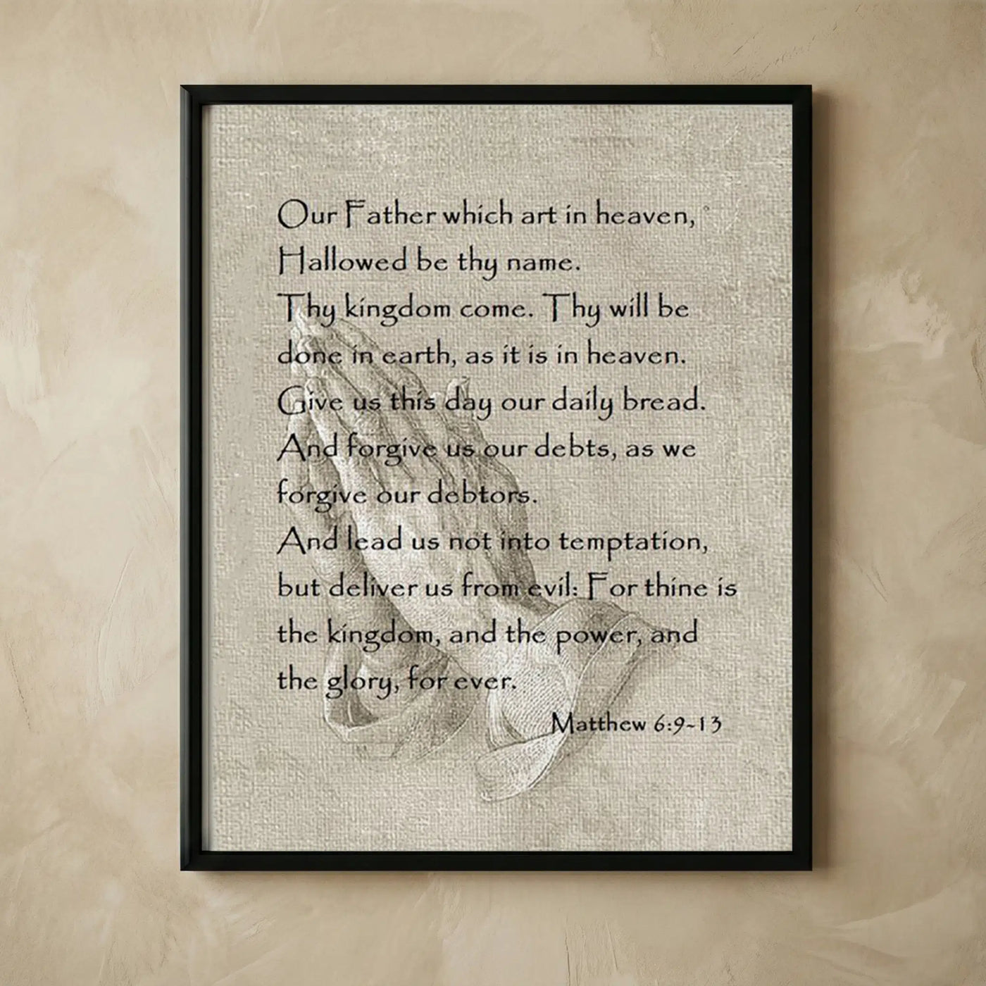 The Lord's Prayer Christian wall decor print