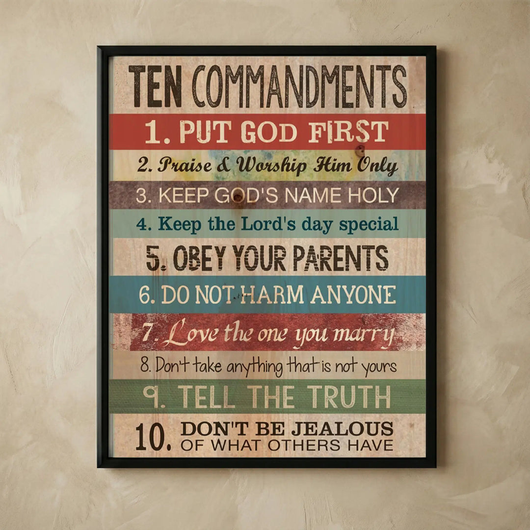 10 Commandments Christian wall art print