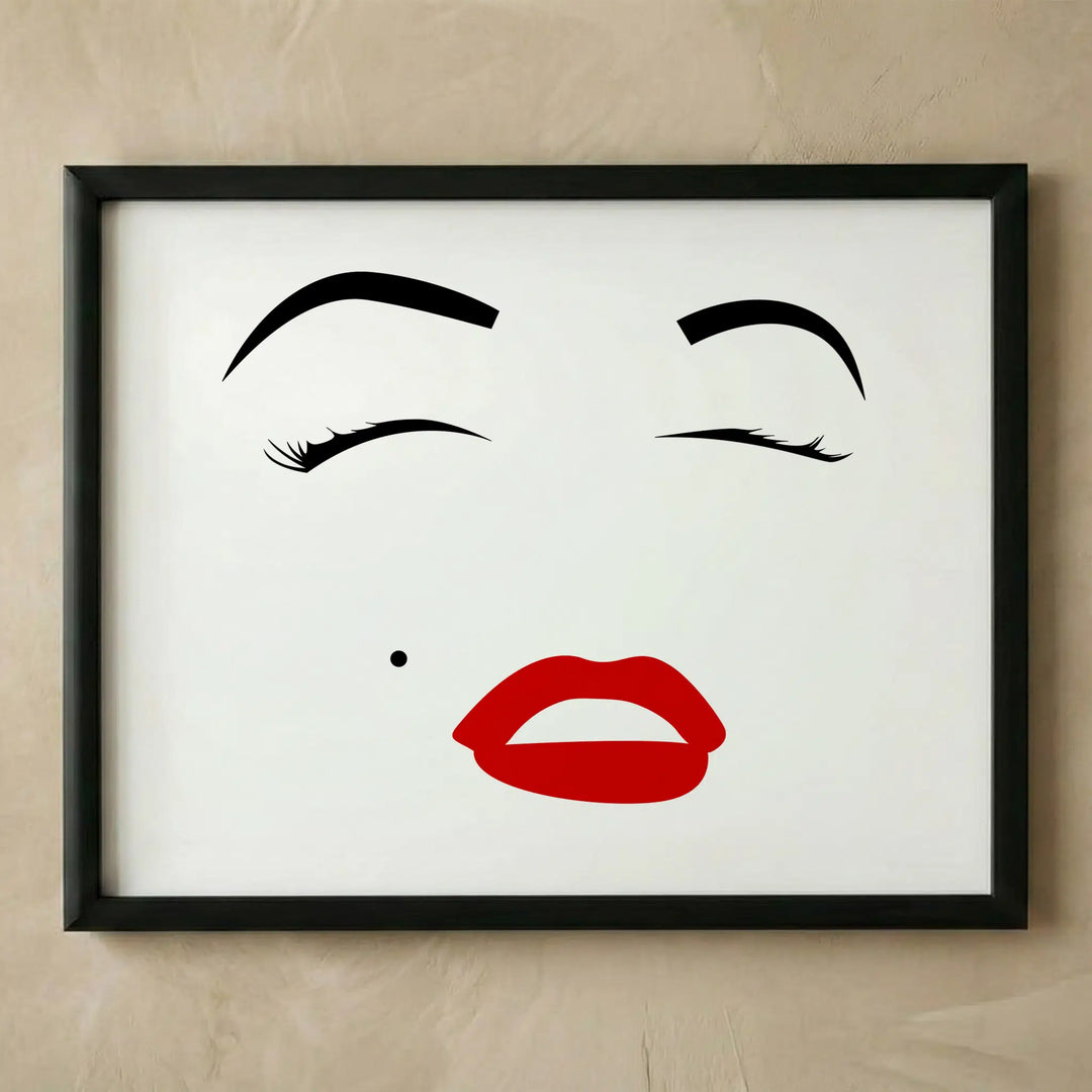 Marilyn Monroe silhouette with red lipstick