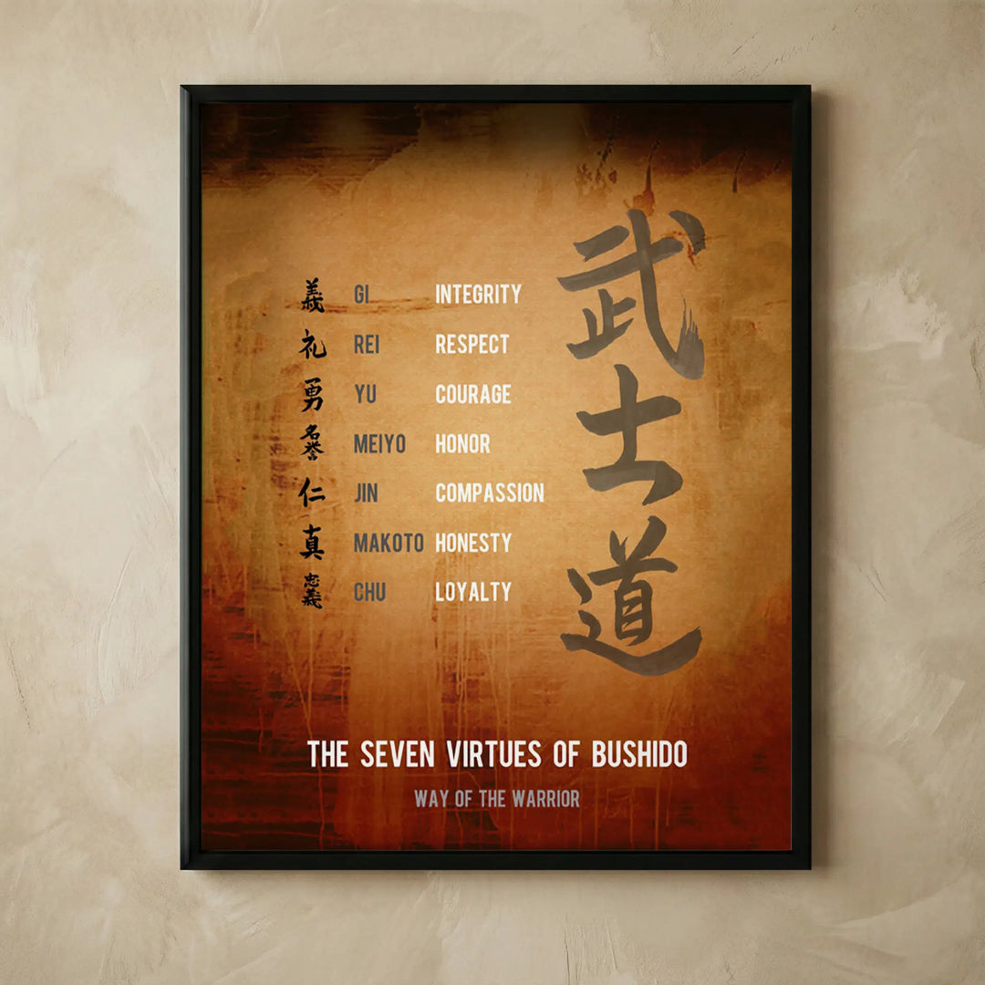 Seven Virtues of Bushido inspirational wall art