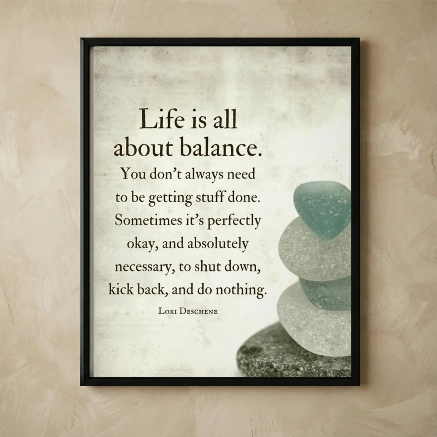 Motivational balance quote wall art print