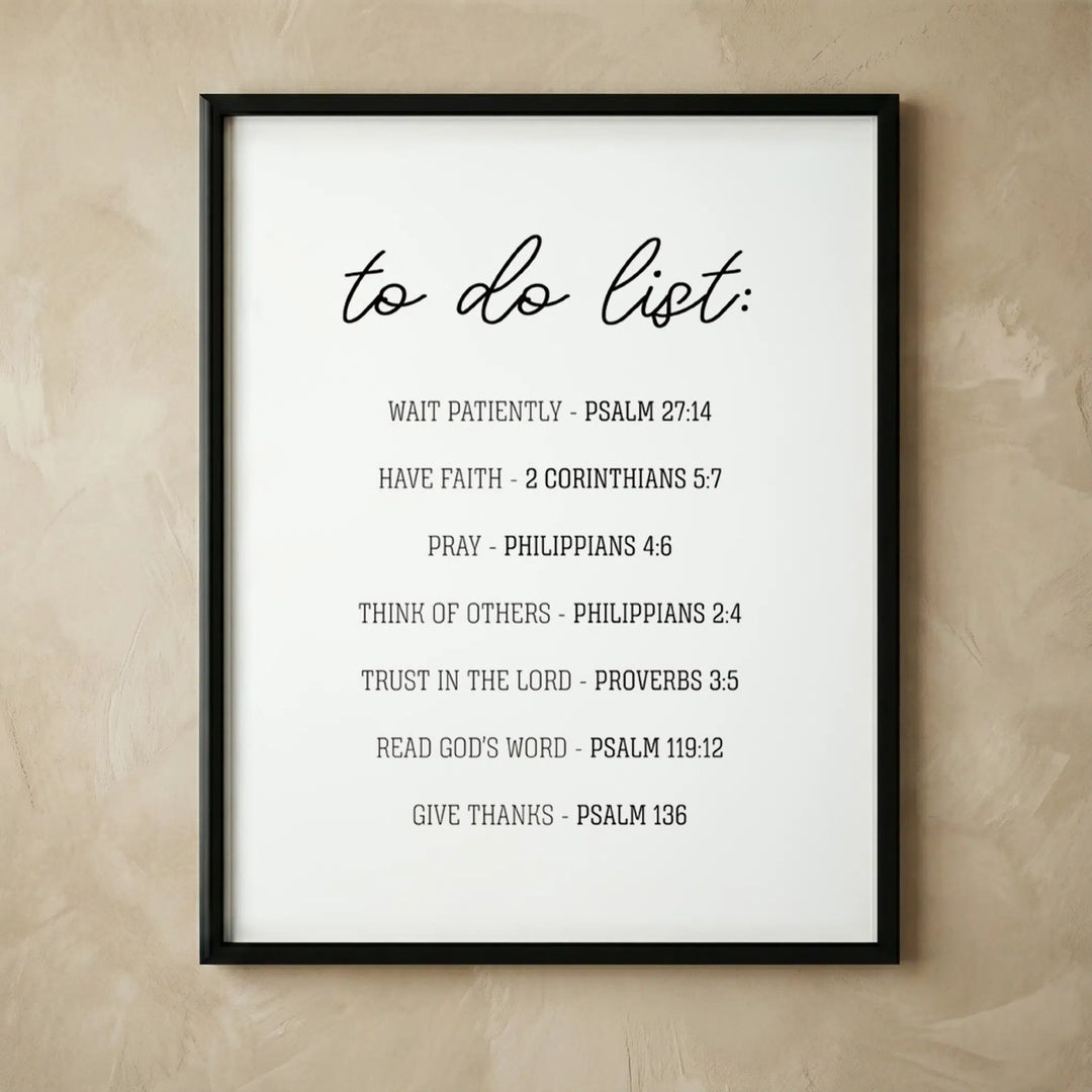 Minimalist Spiritual To Do List Christian Print