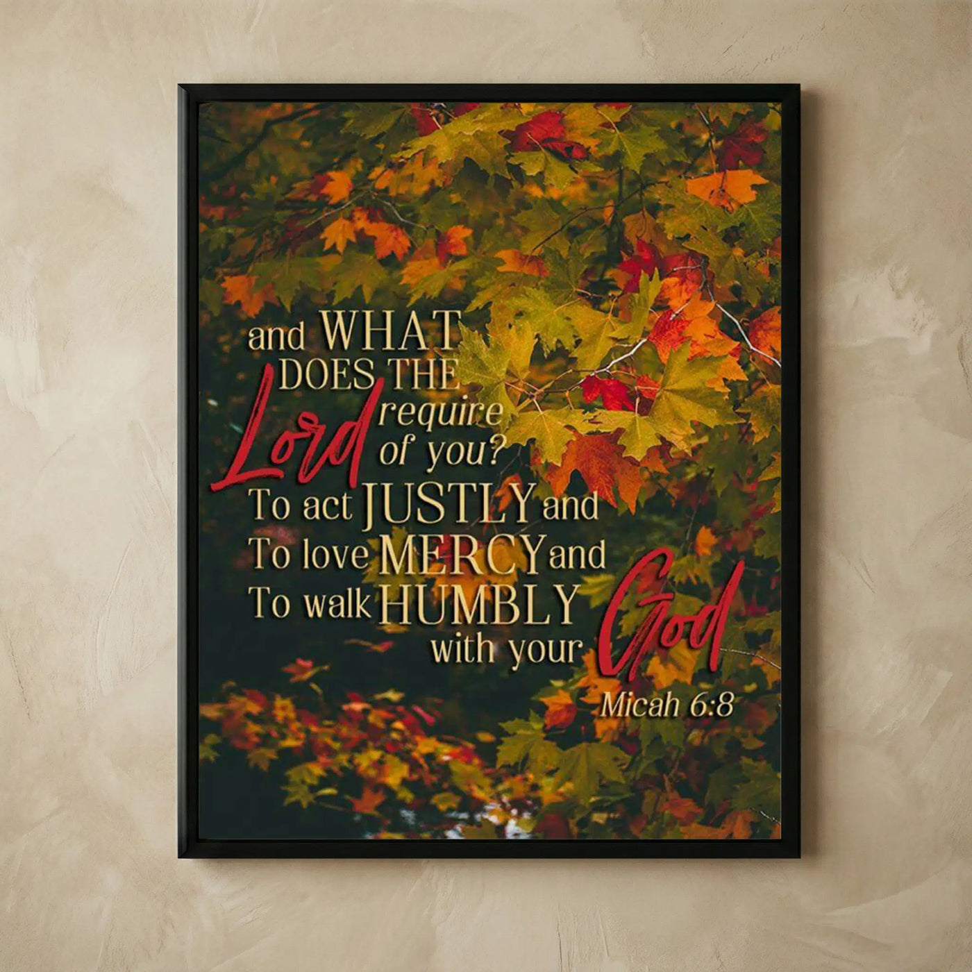 Micah 6:8 Bible verse wall art print