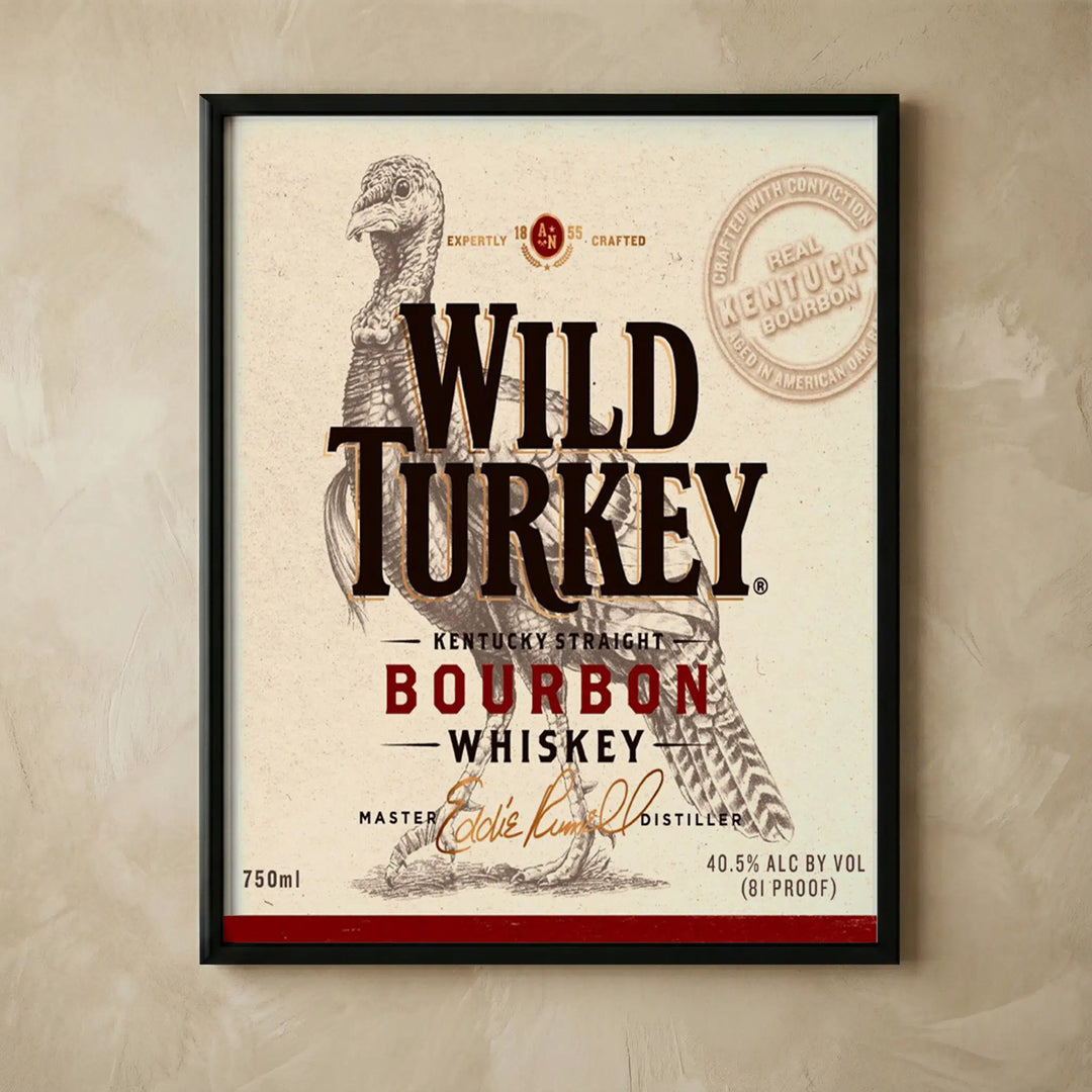 Wild Turkey Bourbon vintage bar art print