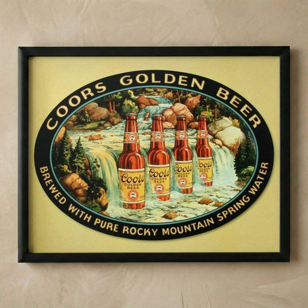 Coors Golden Beer vintage sign print