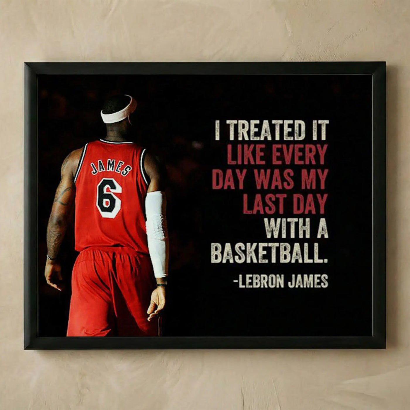 LeBron James motivational basketball wall art