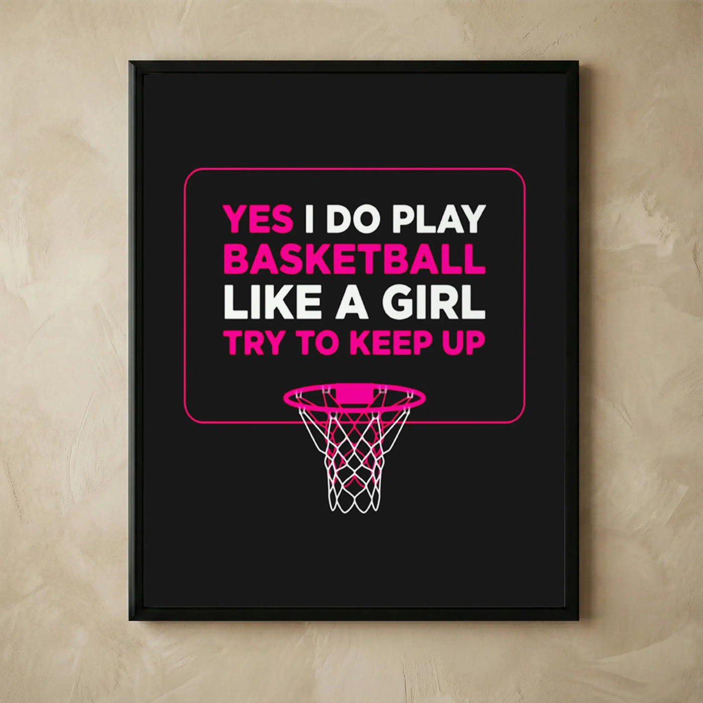 Girl's basketball motivational quote wall art