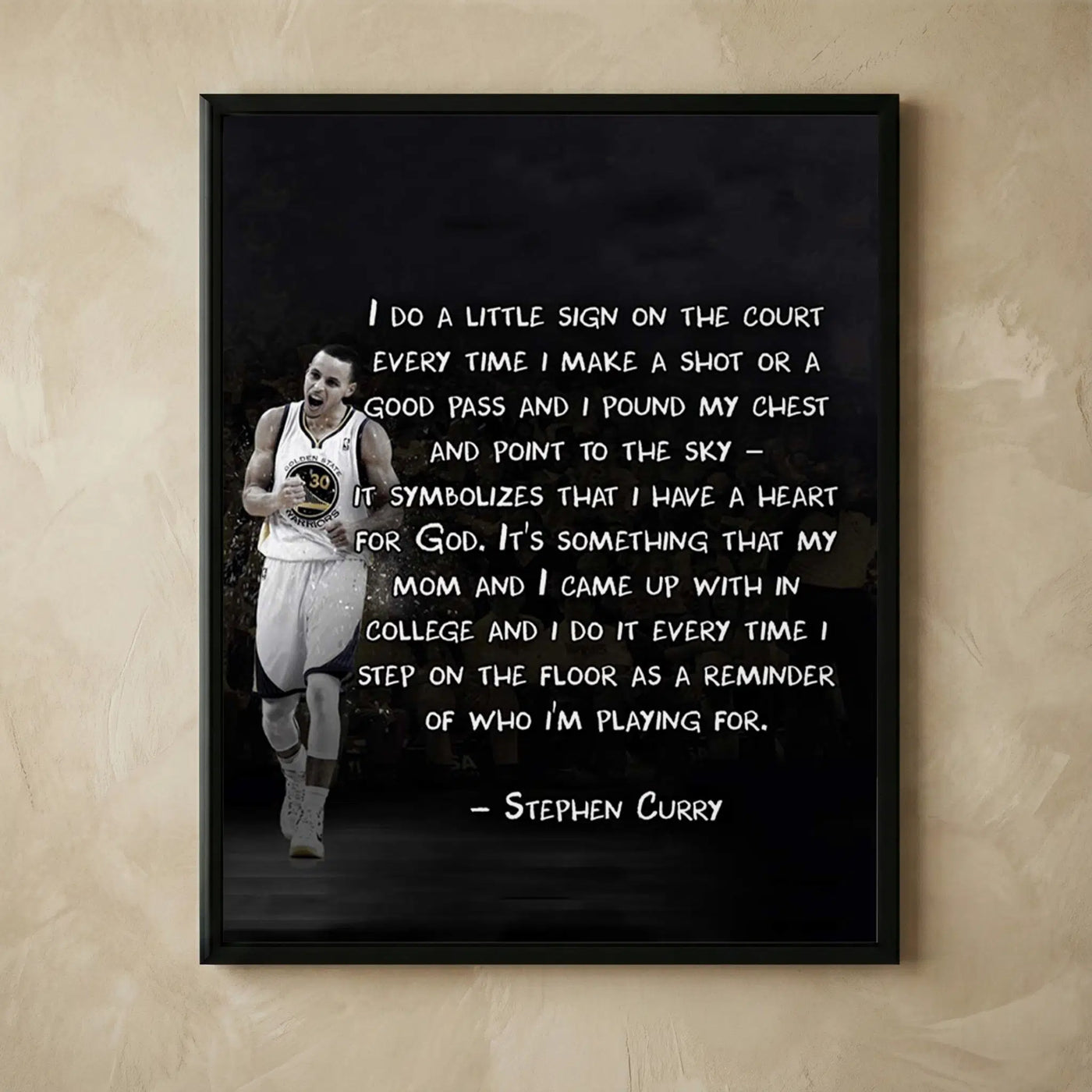 Stephen Curry basketball motivational wall art