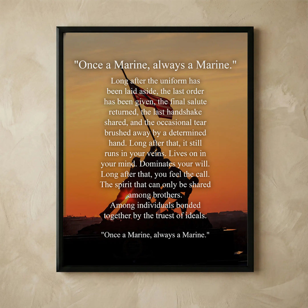 Once a Marine Marine Corps wall art 8x10