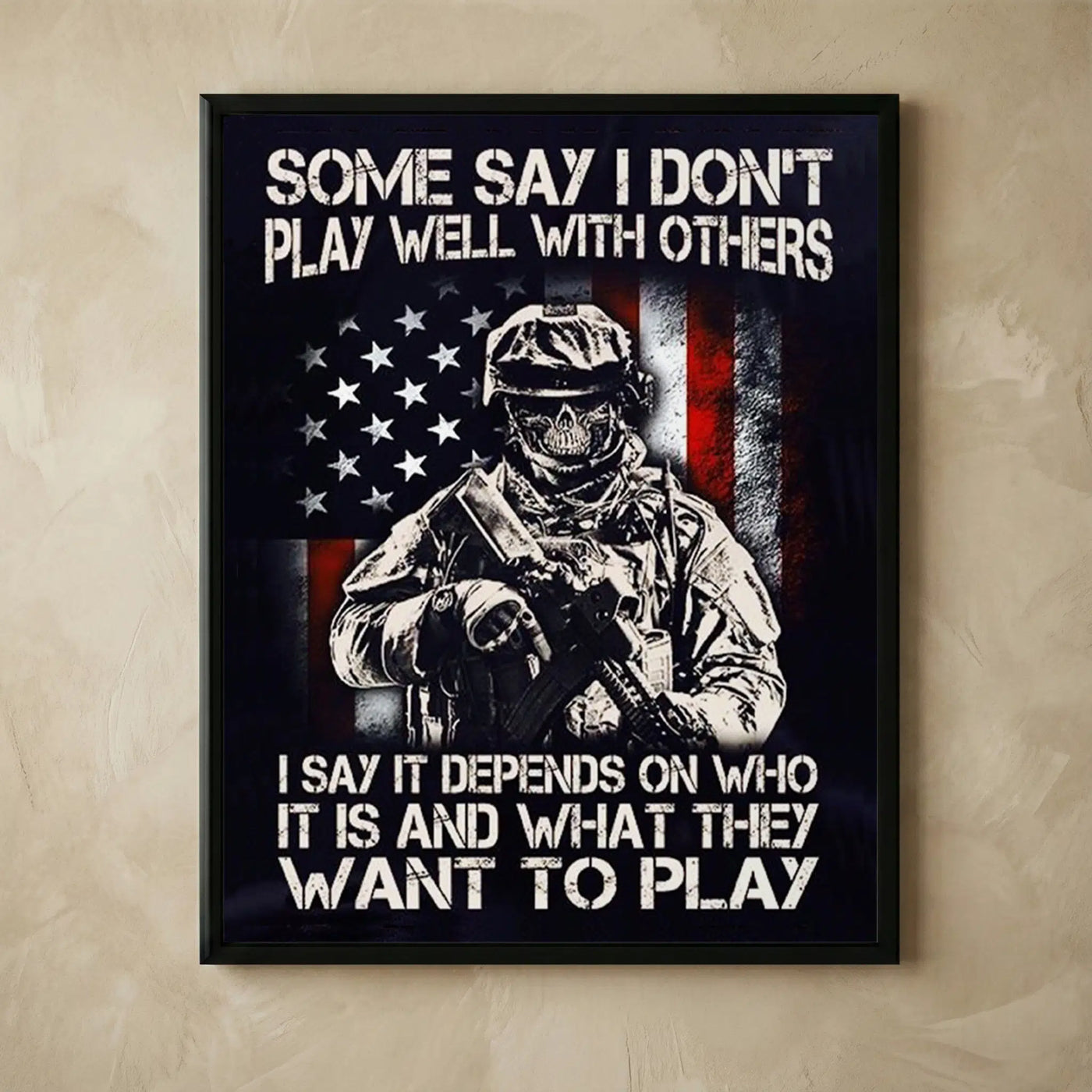 Special Forces motivational American flag print