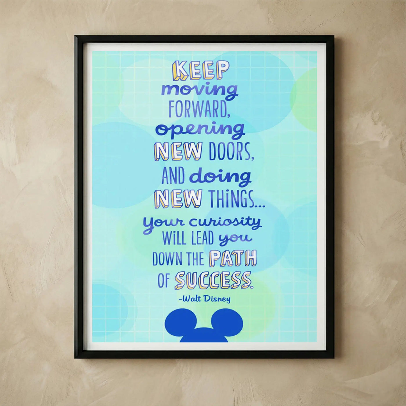 Keep Moving Forward motivational cartoon print