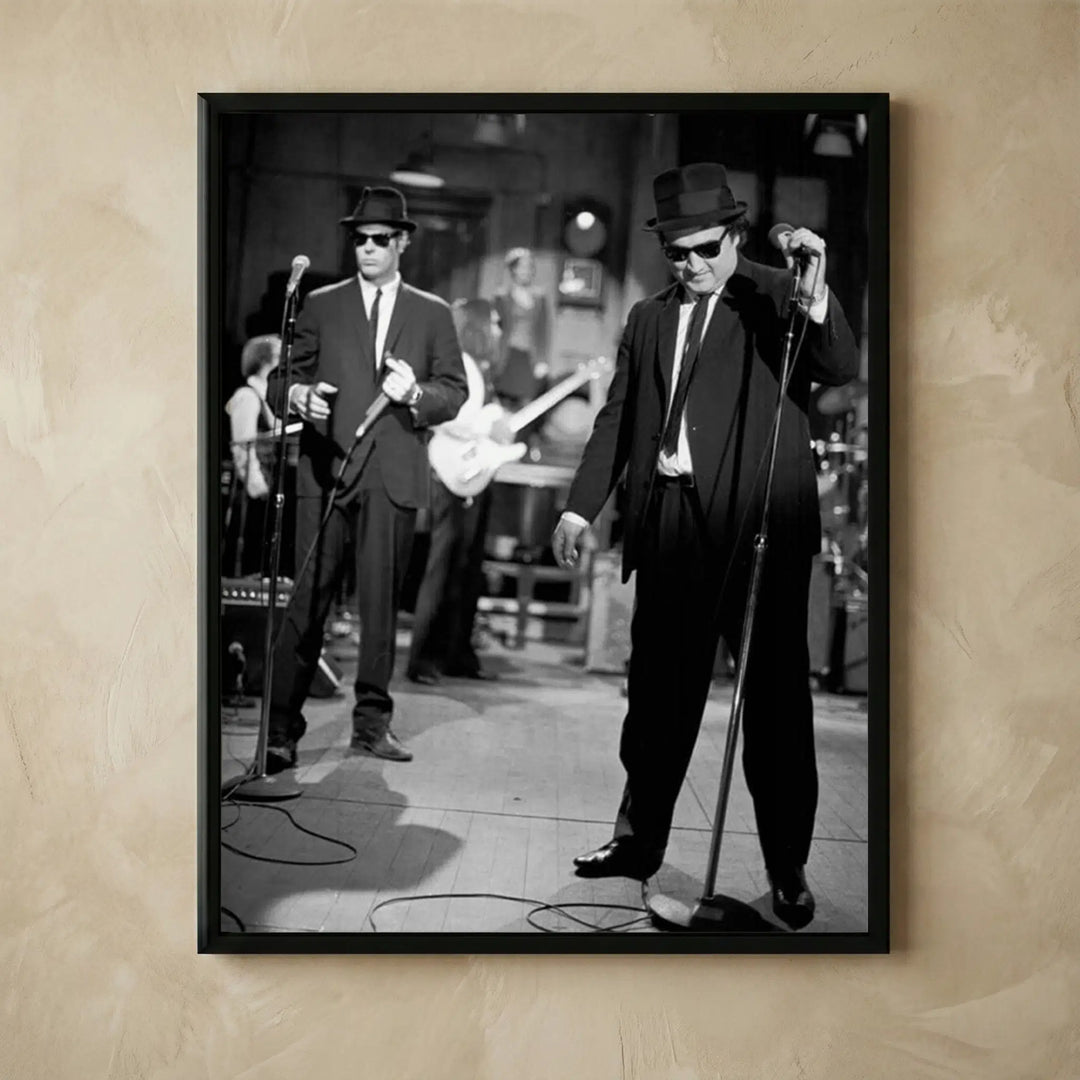 Blue Brothers vintage black and white music print