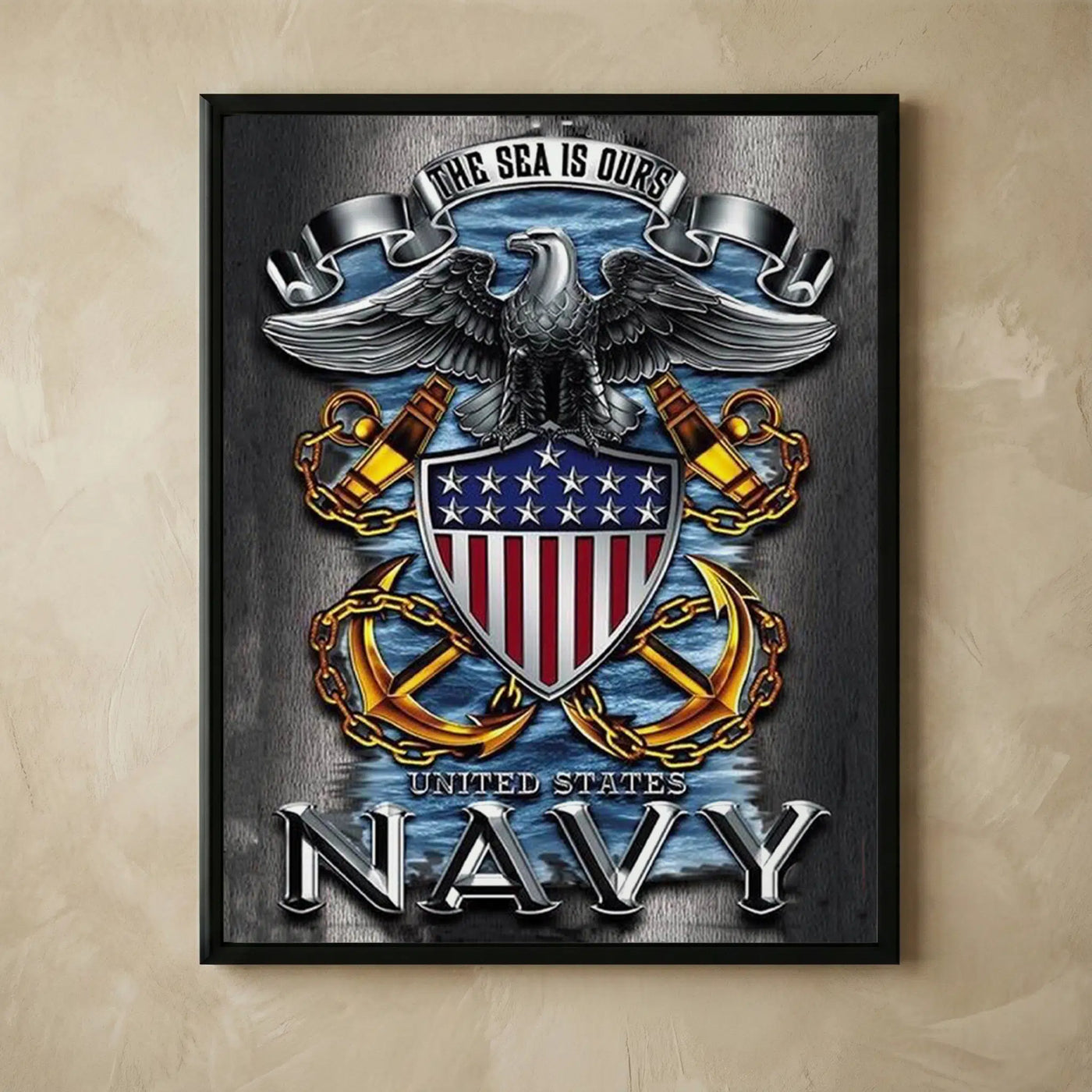 U.S. Navy Eagle Emblem patriotic wall art