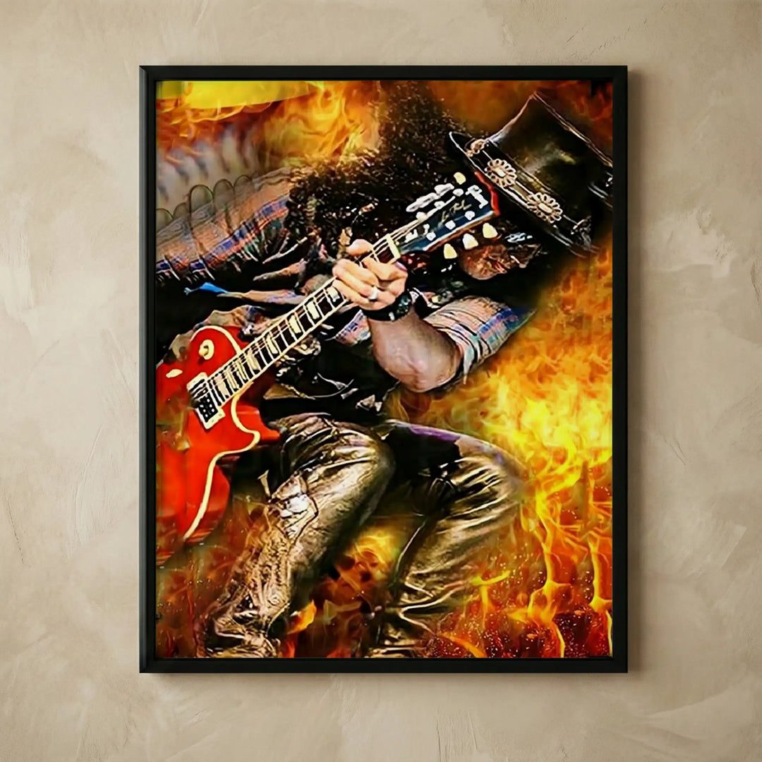 Vintage rock guitar wall art print