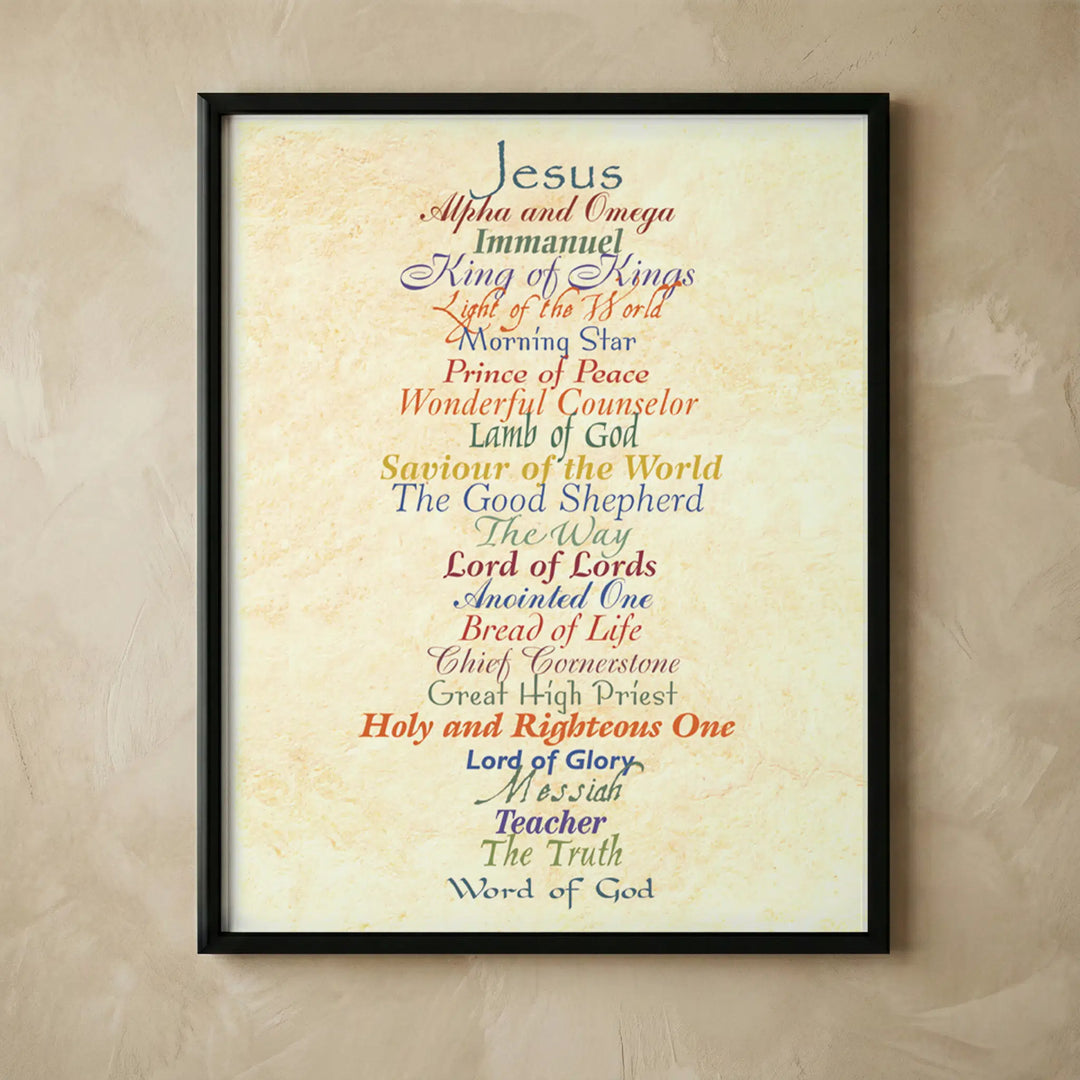 Names of Jesus Christian wall art print