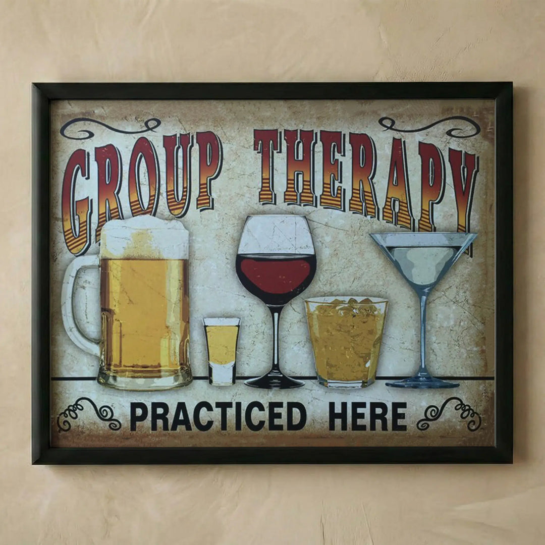 Vintage group therapy bar wall art print