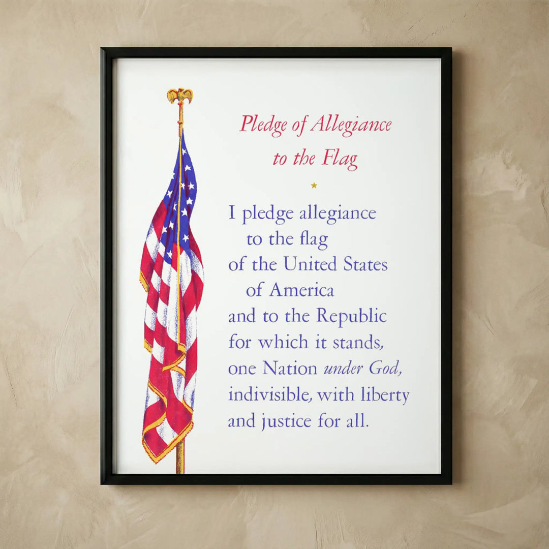Pledge of Allegiance American flag print