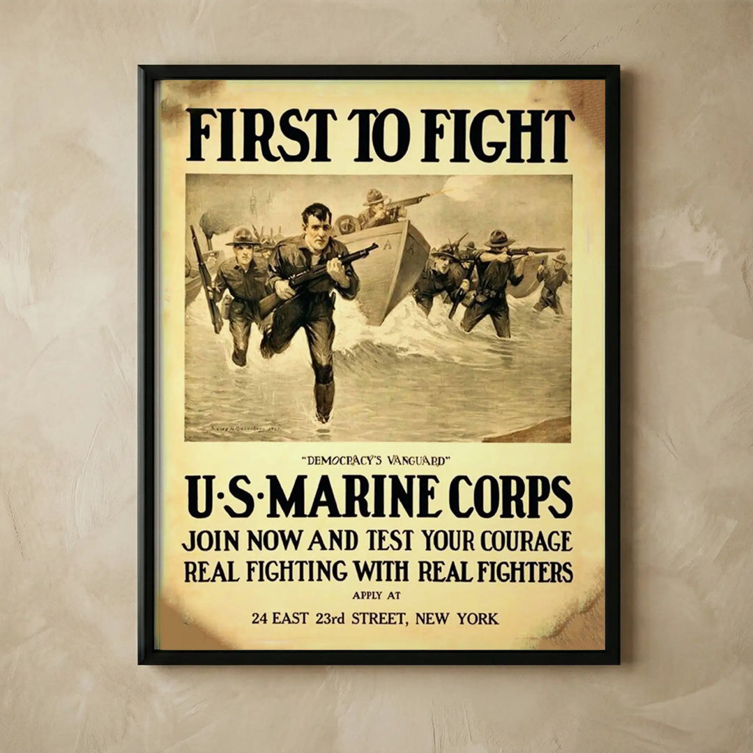 First To Fight U.S. Marine Corps vintage print