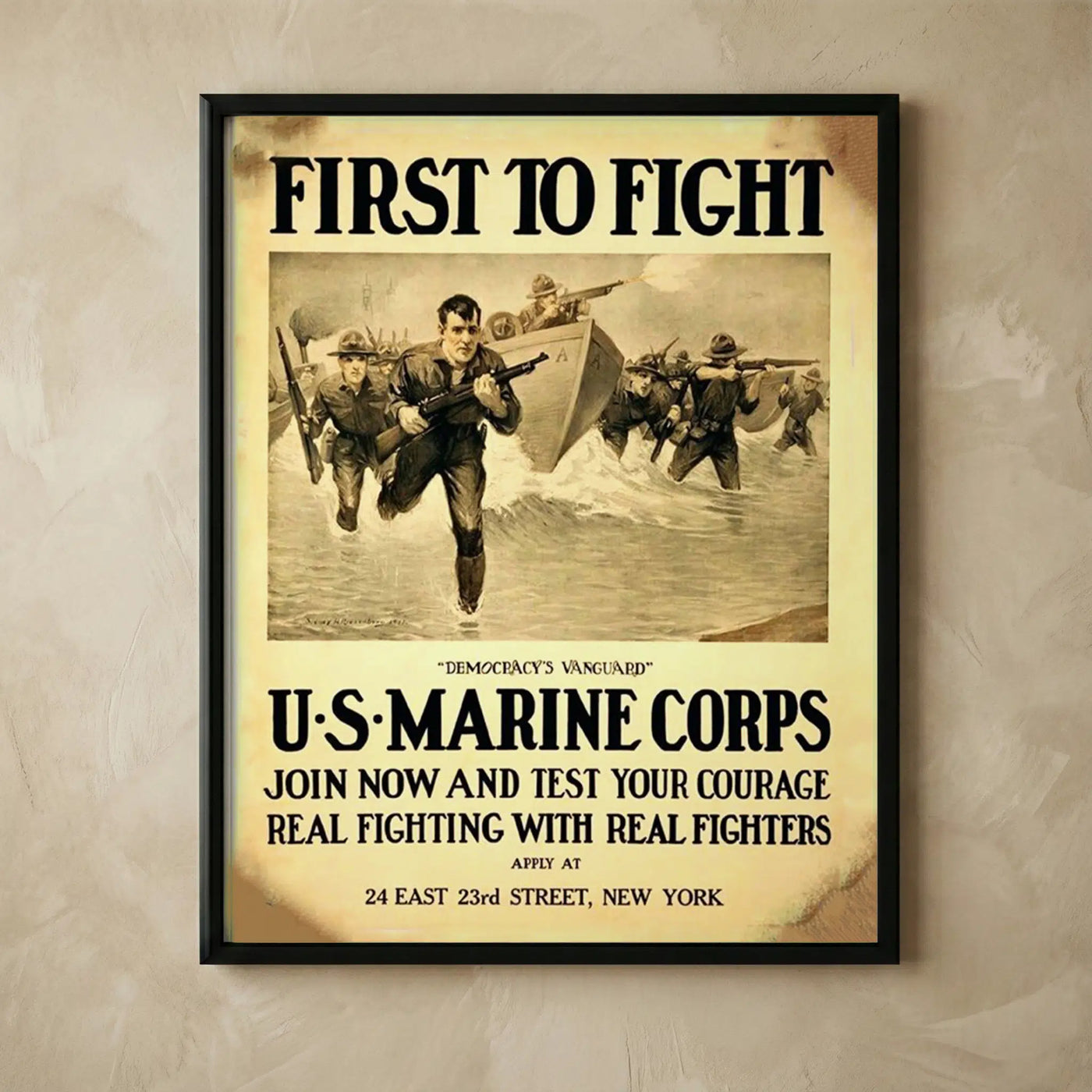 First To Fight U.S. Marine Corps vintage print