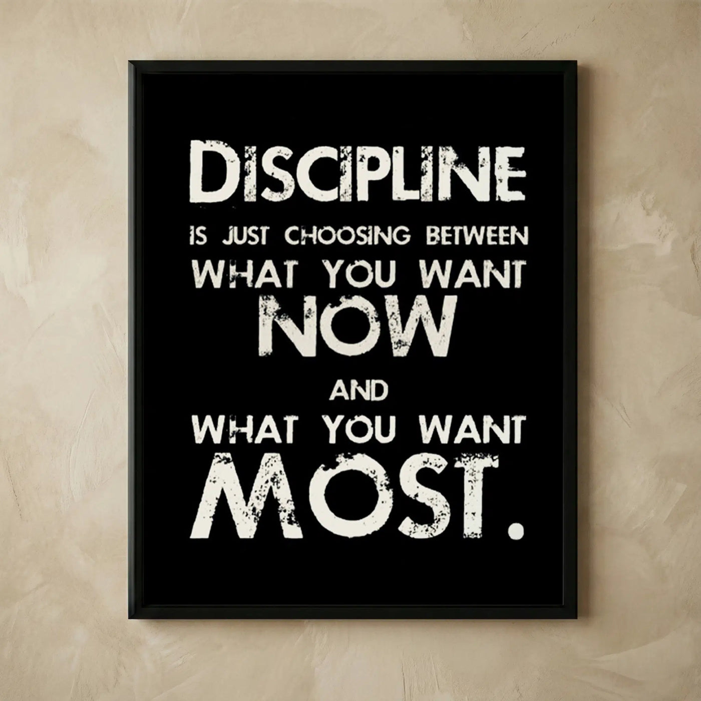 Discipline motivational wall art print