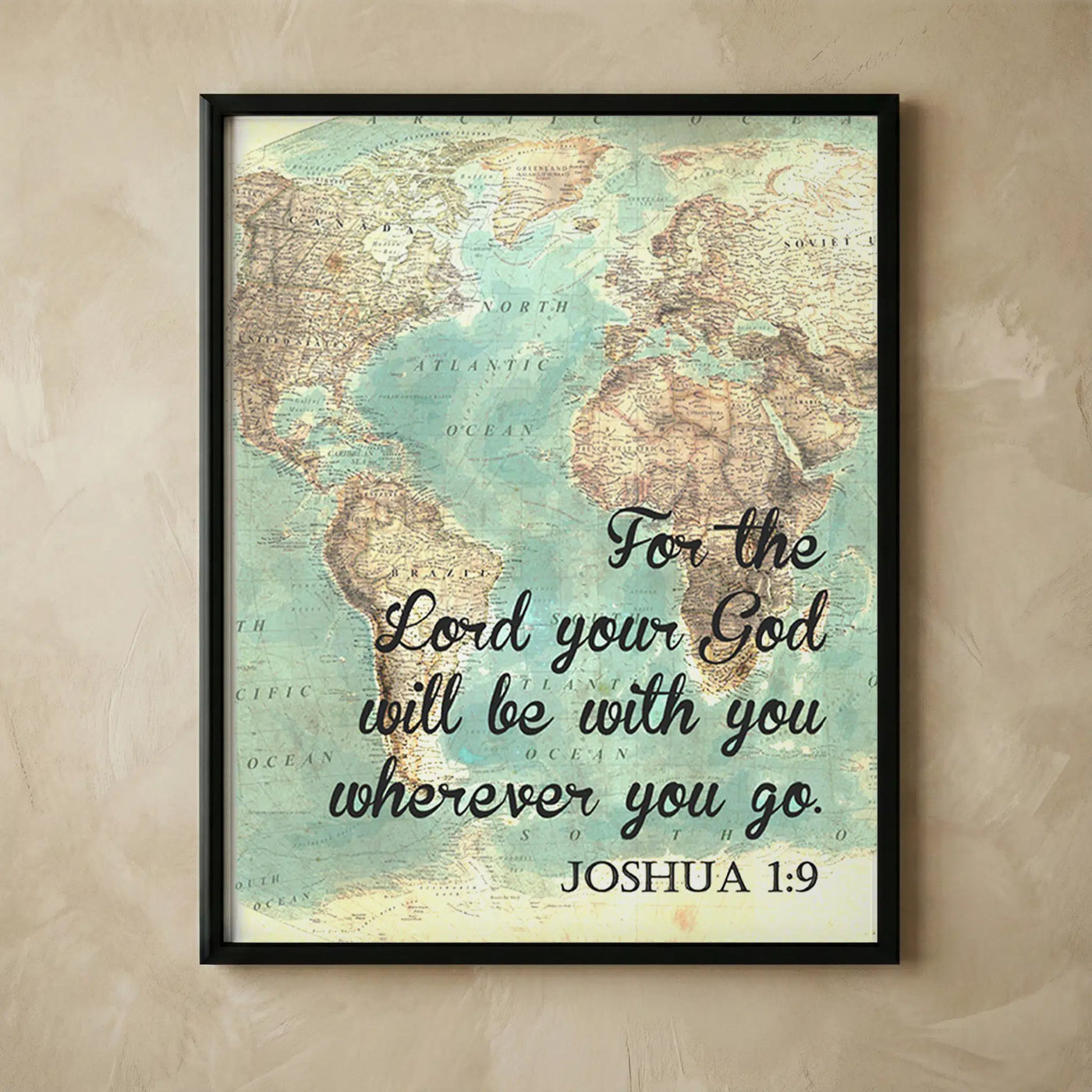 Joshua 1:9 Christian wall art print