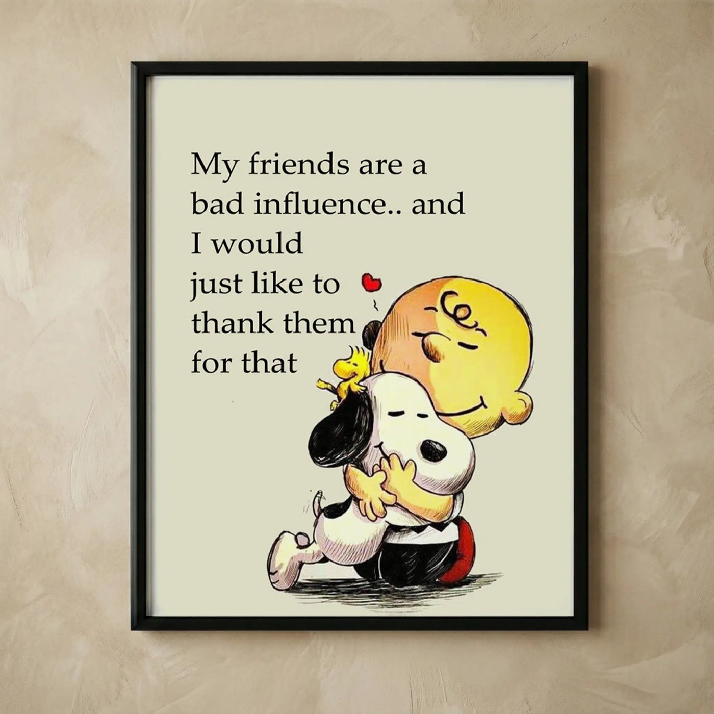Sarcastic Charlie Brown quote wall art