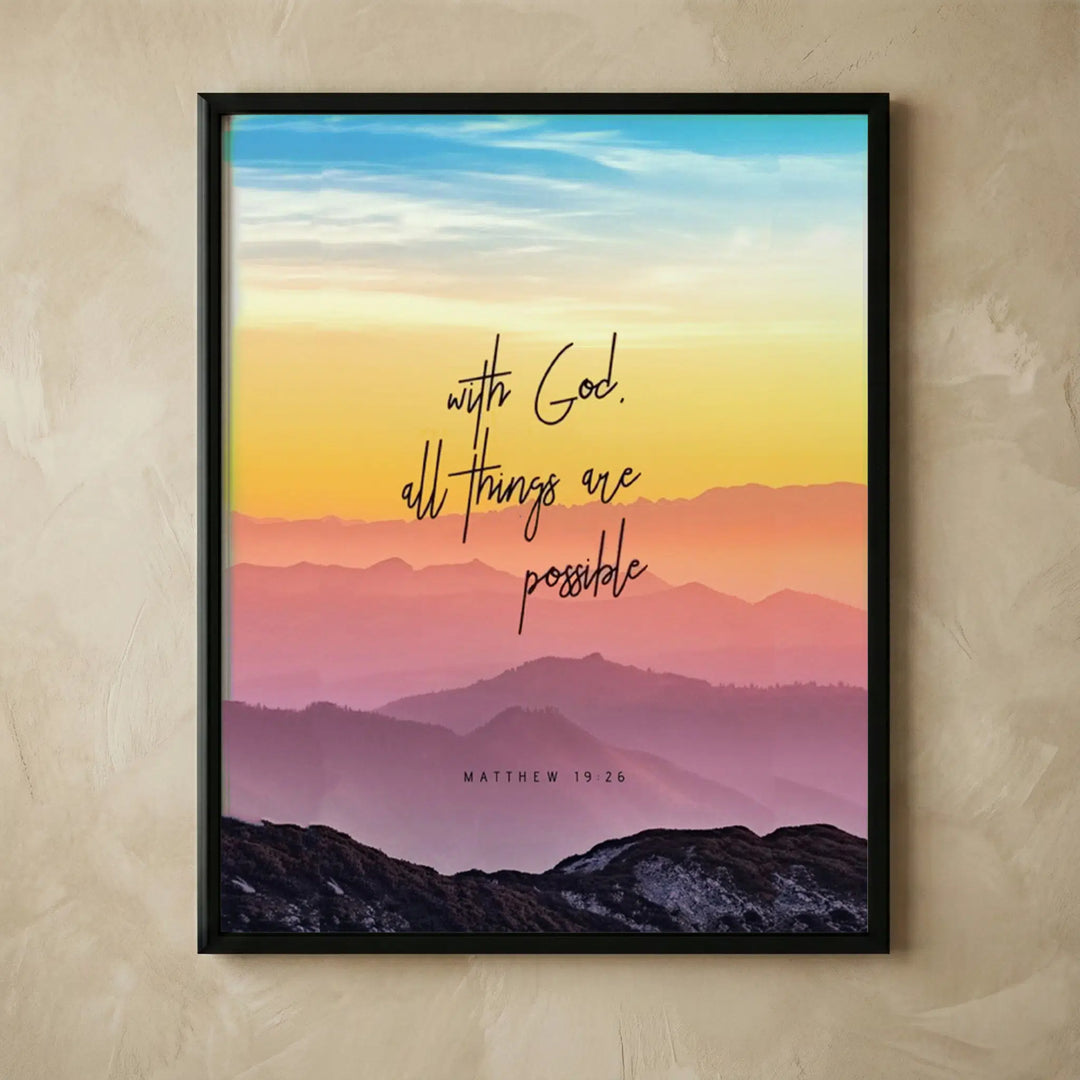 Colorful mountain landscape Christian wall art