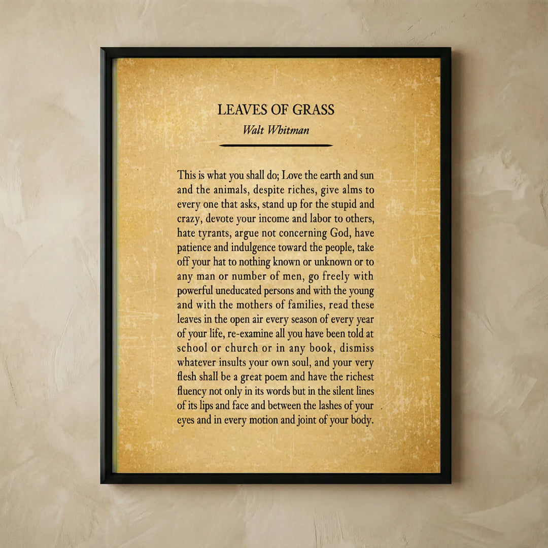 Leaves Of Grass Walt Whitman parchment print