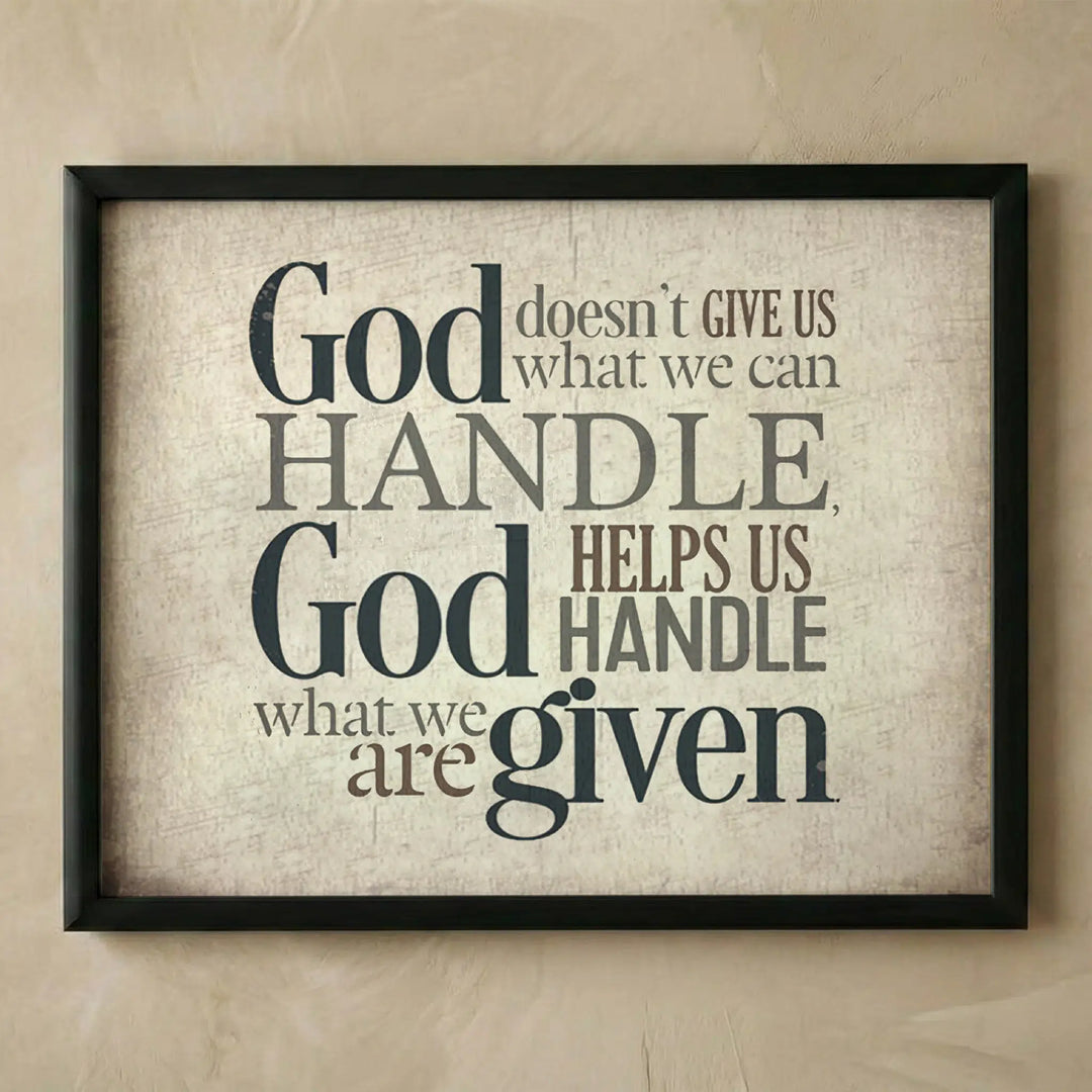 Christian typographic inspirational wall art print