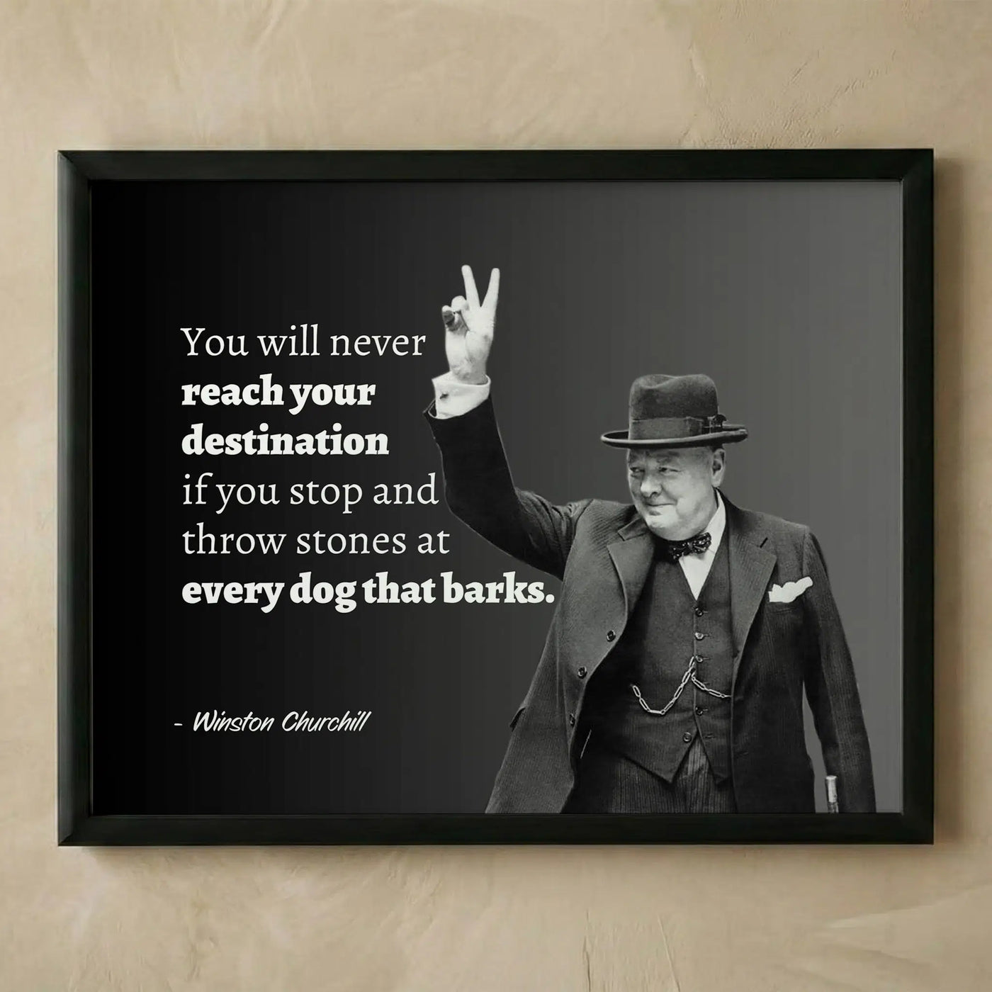 Inspirational Winston Churchill quote wall art