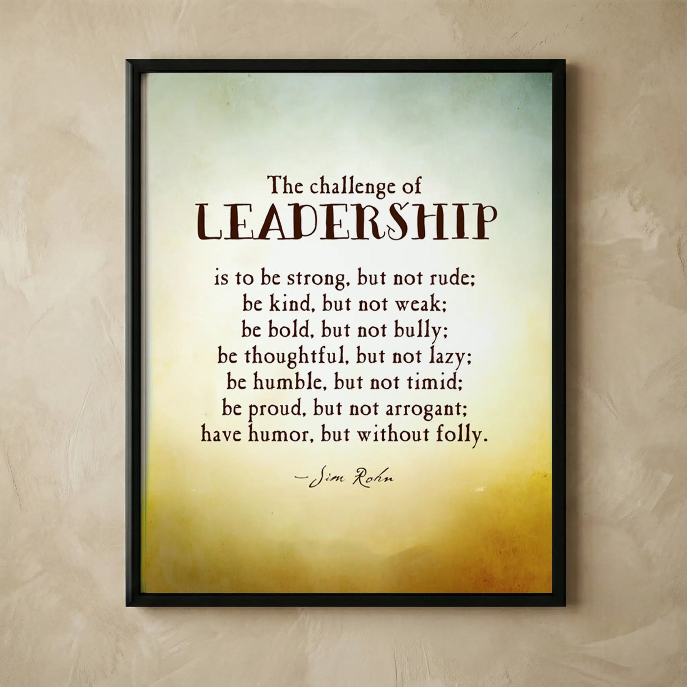 Jim Rohn motivational inspirational wall art