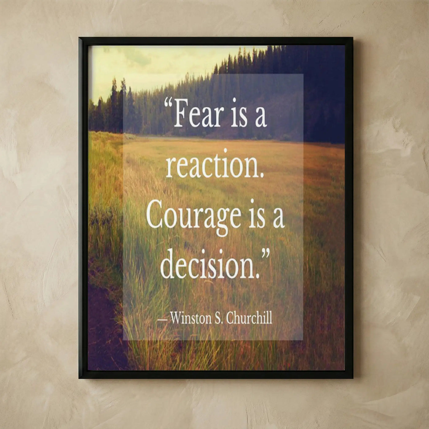 Winston Churchill fear courage quote print