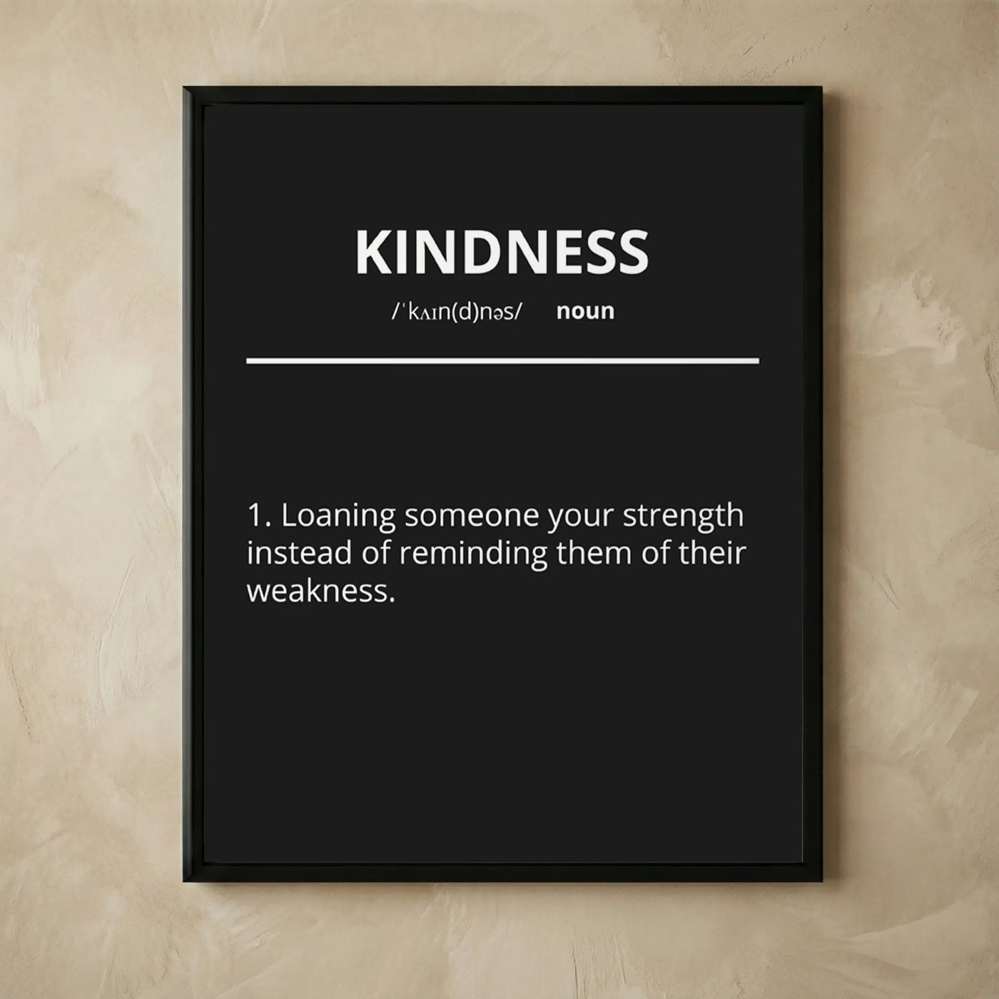 Kindness motivational typography wall art print